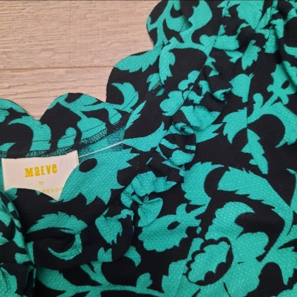 Anthro Maeve Shana Floral Scalloped Top - Picture 8 of 11